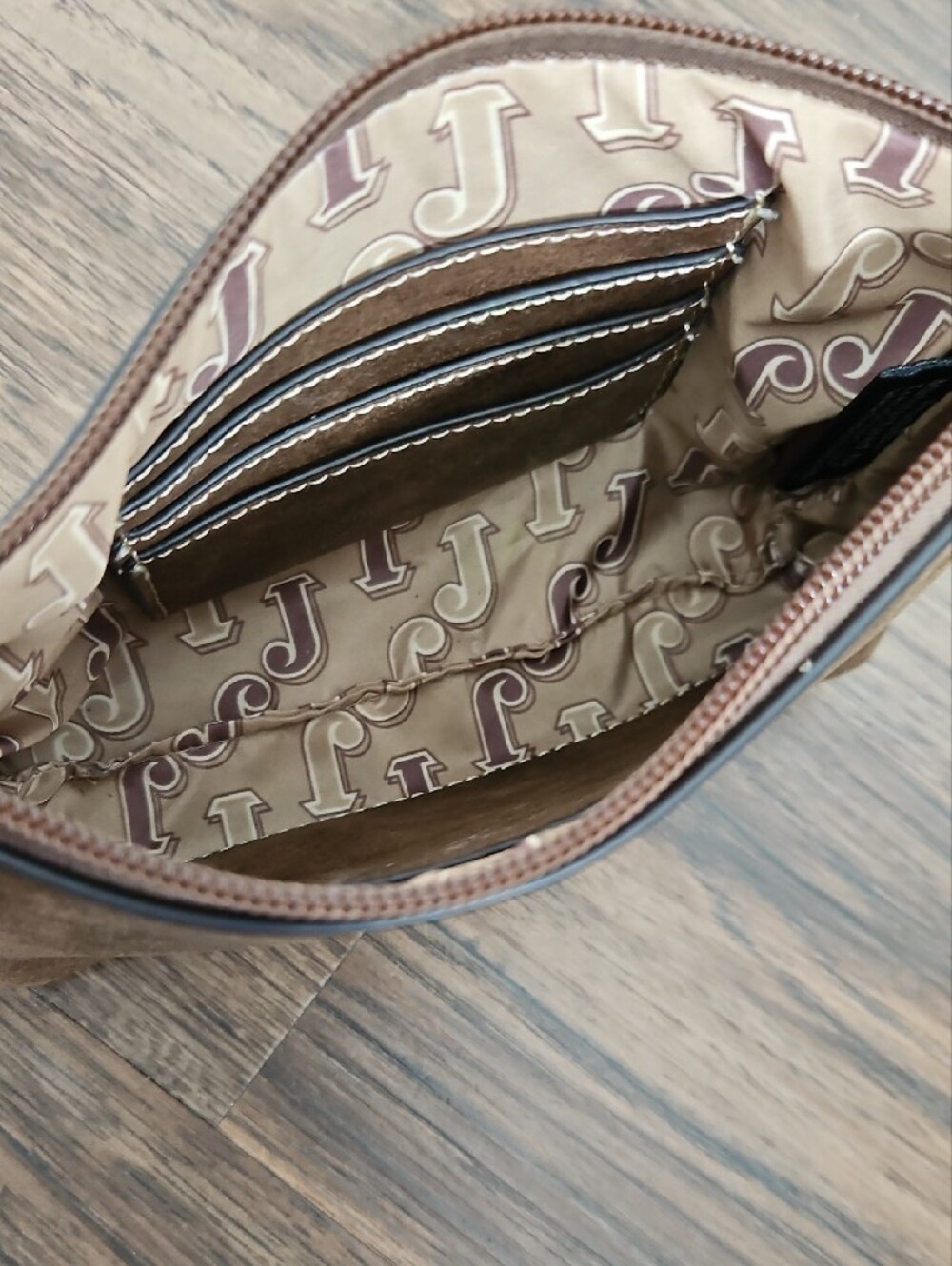 Justin Embroidered Wristlet Wallet Brown Floral - Picture 3 of 12